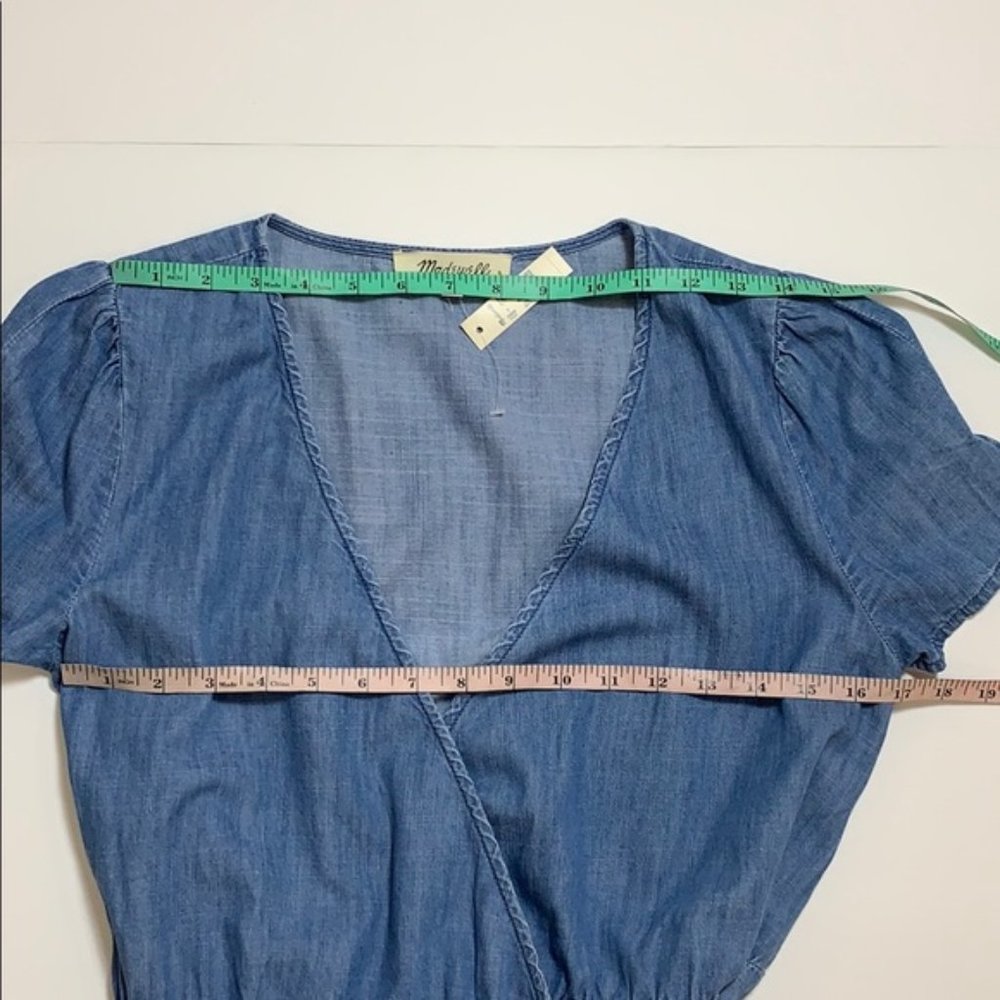 NWT Madewell Denim Wrap Spring Dress Small - Picture 8 of 11